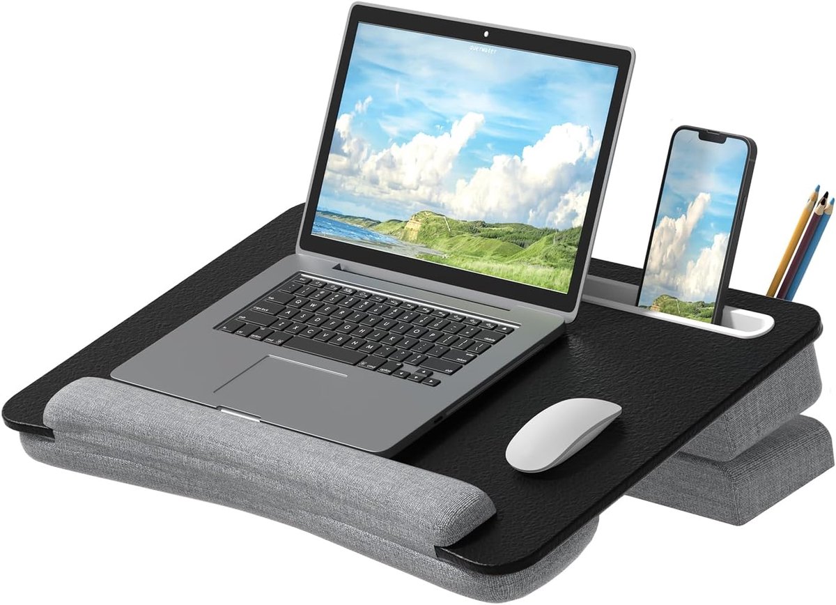 Ergonomisch Laptopkussen met Polssteun - Verstelbare Laptophouder voor Maximaal 17,3 Inch