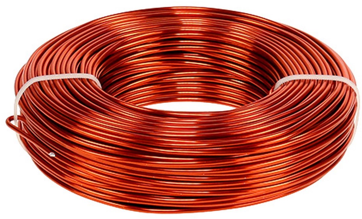 Aluminiumdraad Ø2mm, 500g, 60m in oranje - Flexibel knutseldraad voor