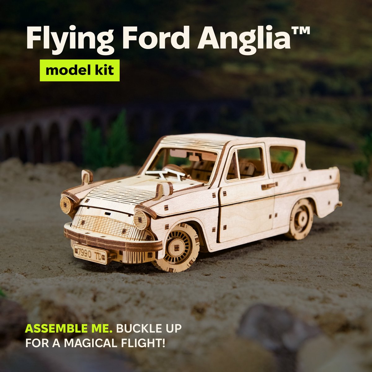 UGEARS 3D Modelbouw - Flying Ford Anglia™ - Harry Potter™ - Mechanisch Bouwpakket Hout - Educatief Speelgoed — afbeelding 23