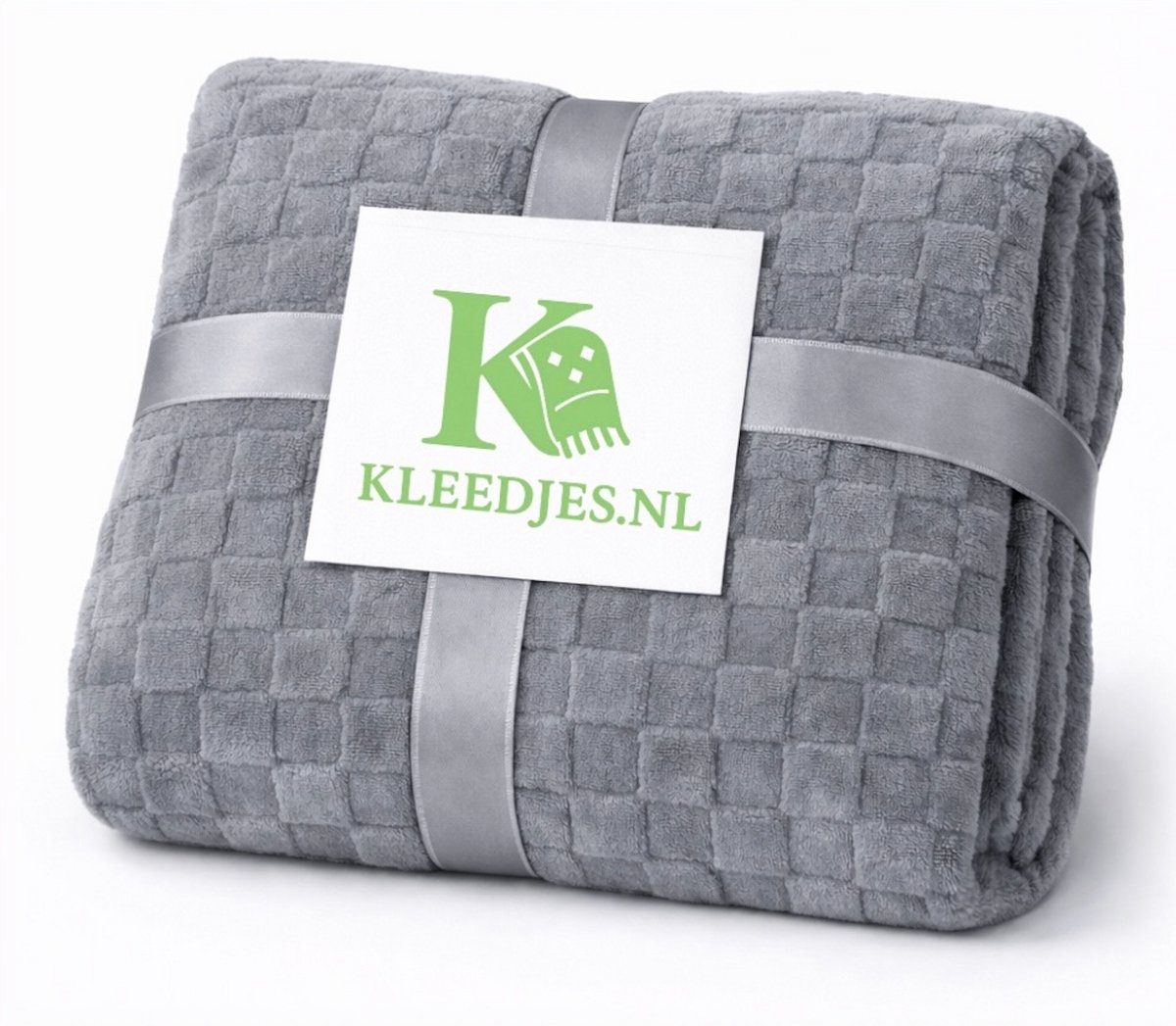 Ruiten fleece deken 150x200 cm – Zacht & comfortabel – Plaid voor bank en bed – Lichtgrijs