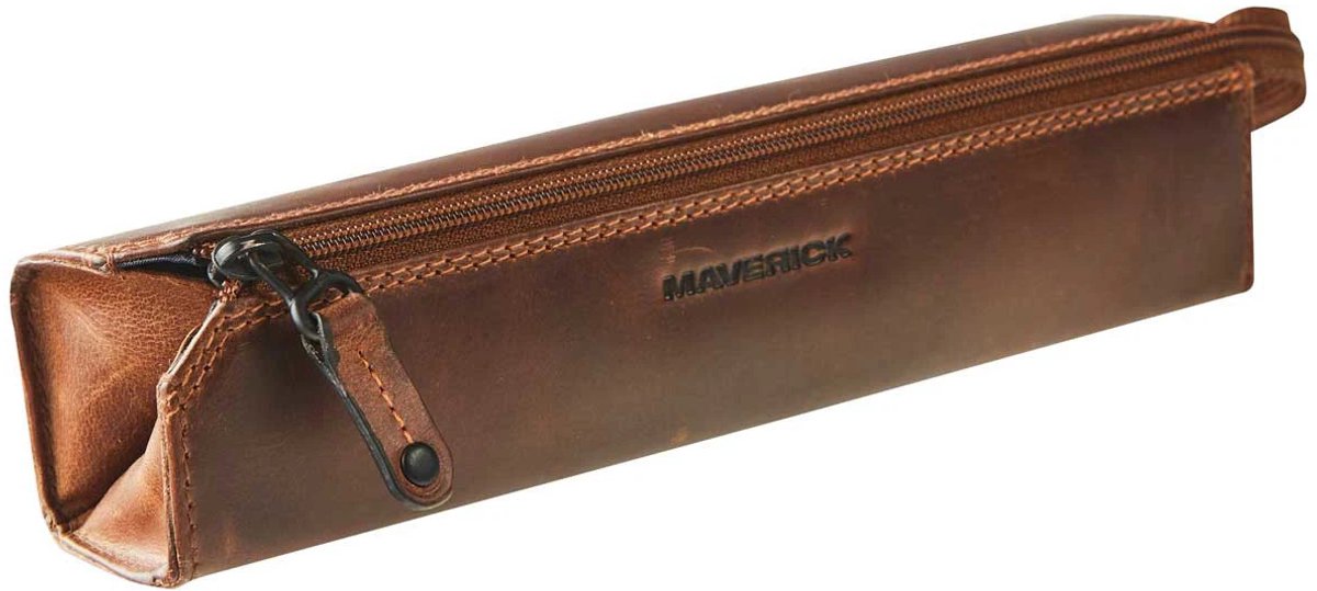 MAVERICK THE ORIGINAL Lederen pennenzak - openvouwbaar