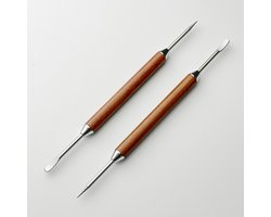 2 stuks latte art pen & kaneelpen voor koffie – RVS koffieart pen – Dubbelzijdige latte art pen – Barista gereedschap – Koffie latte naald met houten handvat