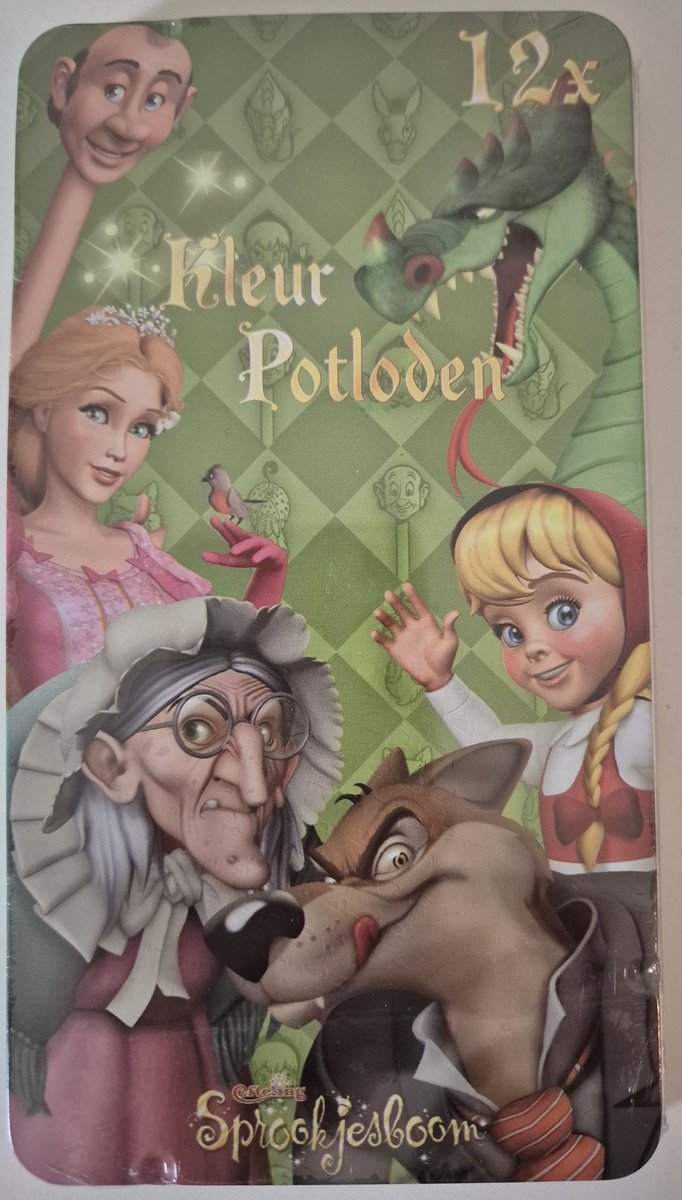 Efteling Sprookjesboom Kleurpotloden in Blik - 12 Kleurpotloden