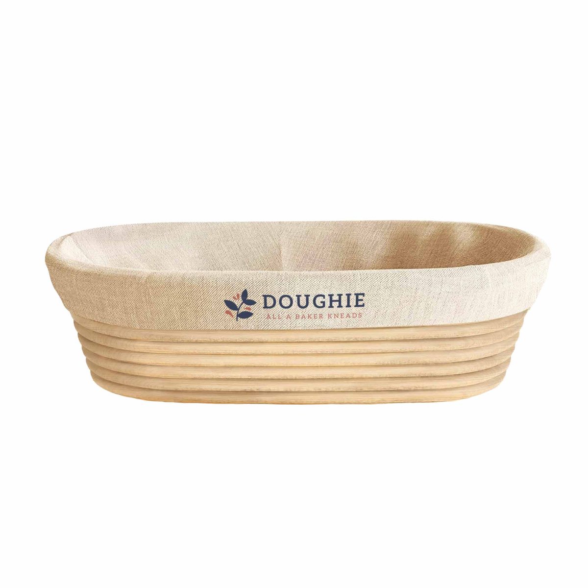 Doughie Ovale Rijsmand 25 CM - Inclusief Deegkleed - Perfect voor Zuurdesem Brood - Handgemaakt van Hoogwaardig Rotan - Luxe Afwerking