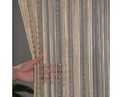 Vliegengordijn - Kralen Gordijn Deur String Gordijnen - 100 x 200 cm - Goud - Zomer - Hordeur - Kralengordijnen - Glitter Klamboe - Draadgordijn - Gordijnen met Glitters en Glanzende Kralen - Met Kwastjes - Raamdecoratie