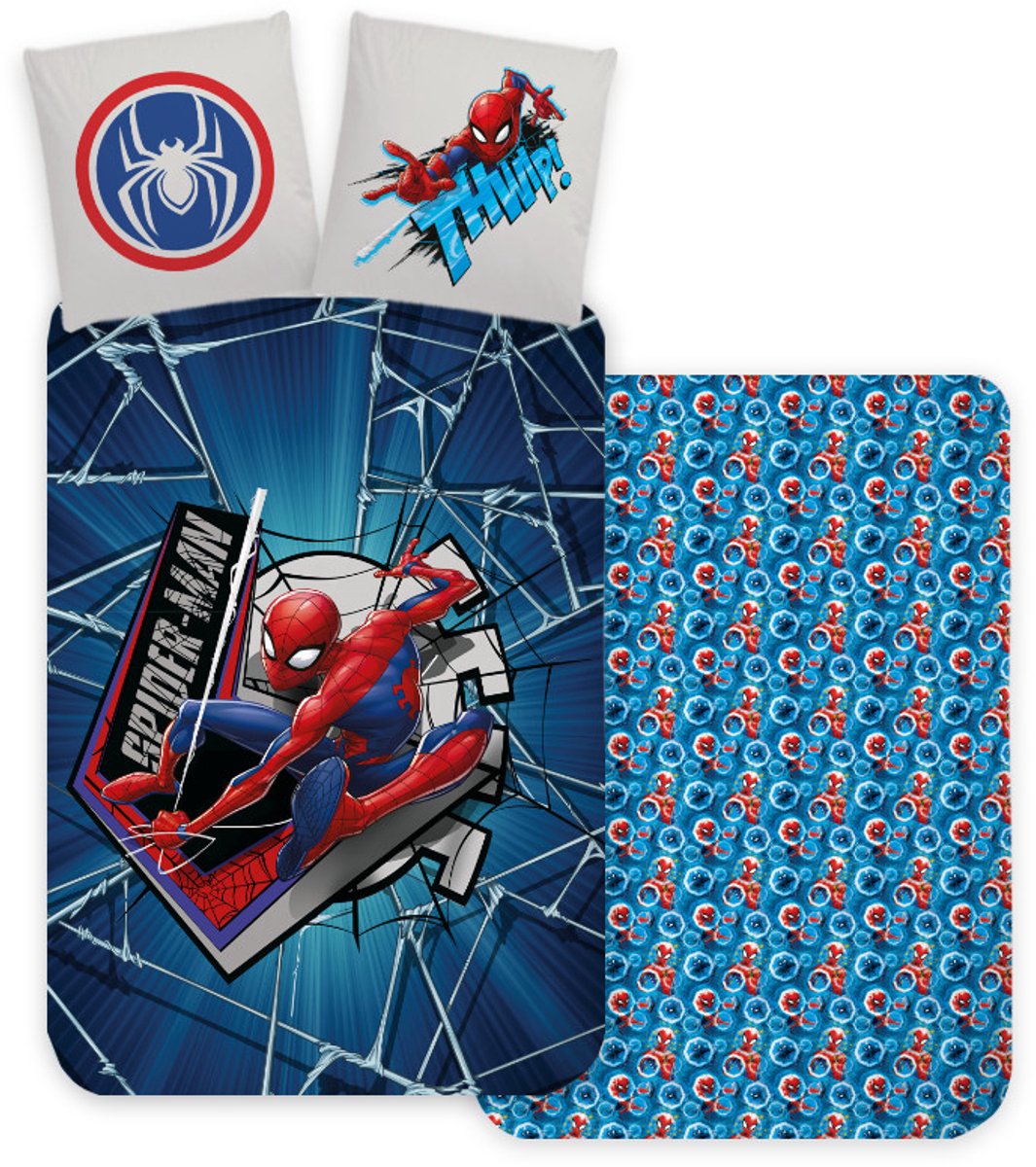 Spiderman peuterdekbedovertrek Action 100 x 135 cm 40 x 60 cm