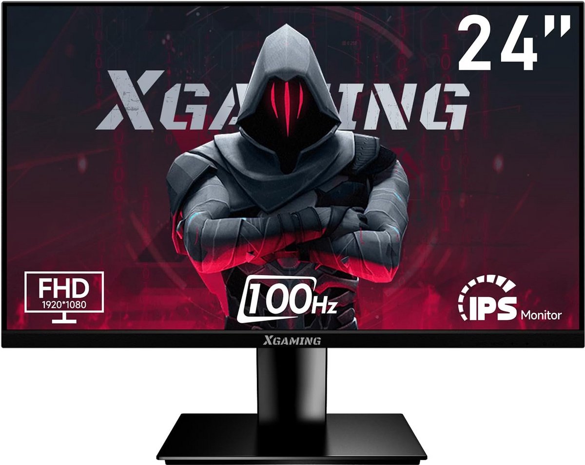 24 Inch FHD 100Hz Monitor - Frameless 1080P, IPS, 99% sRGB, Low Blue Light, FreeSync, VESA, Adjustable, with Built-in Speakers, HDMI VGA