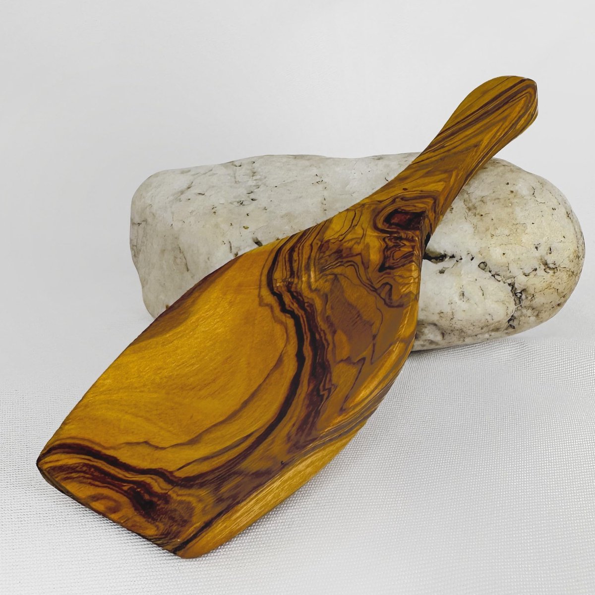 Olivenhouten Gewürzschaufel - Handgewerkt Keukengerei - 14 x 5 x 0,1 cm