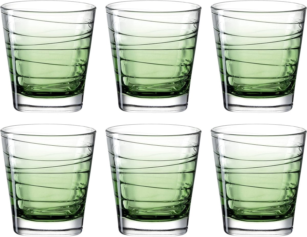 Set van 6 Groene Drinkglazen 250 ml - Kwaliteitsglas voor Dagelijks Gebruik
