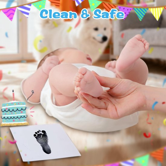 2 stuks Baby Handprint en Footprint Kit, Baby Handprint Inktpads met Clean-Touch, Inkless Print Kit Veilig Niet-giftig voor Baby Voeten en Handen, Pet Paw, Ritueel voor pasgeborenen, hand- en voetafdrukken van de baby, 6*9.5cm van Merkloos — afbeelding 2