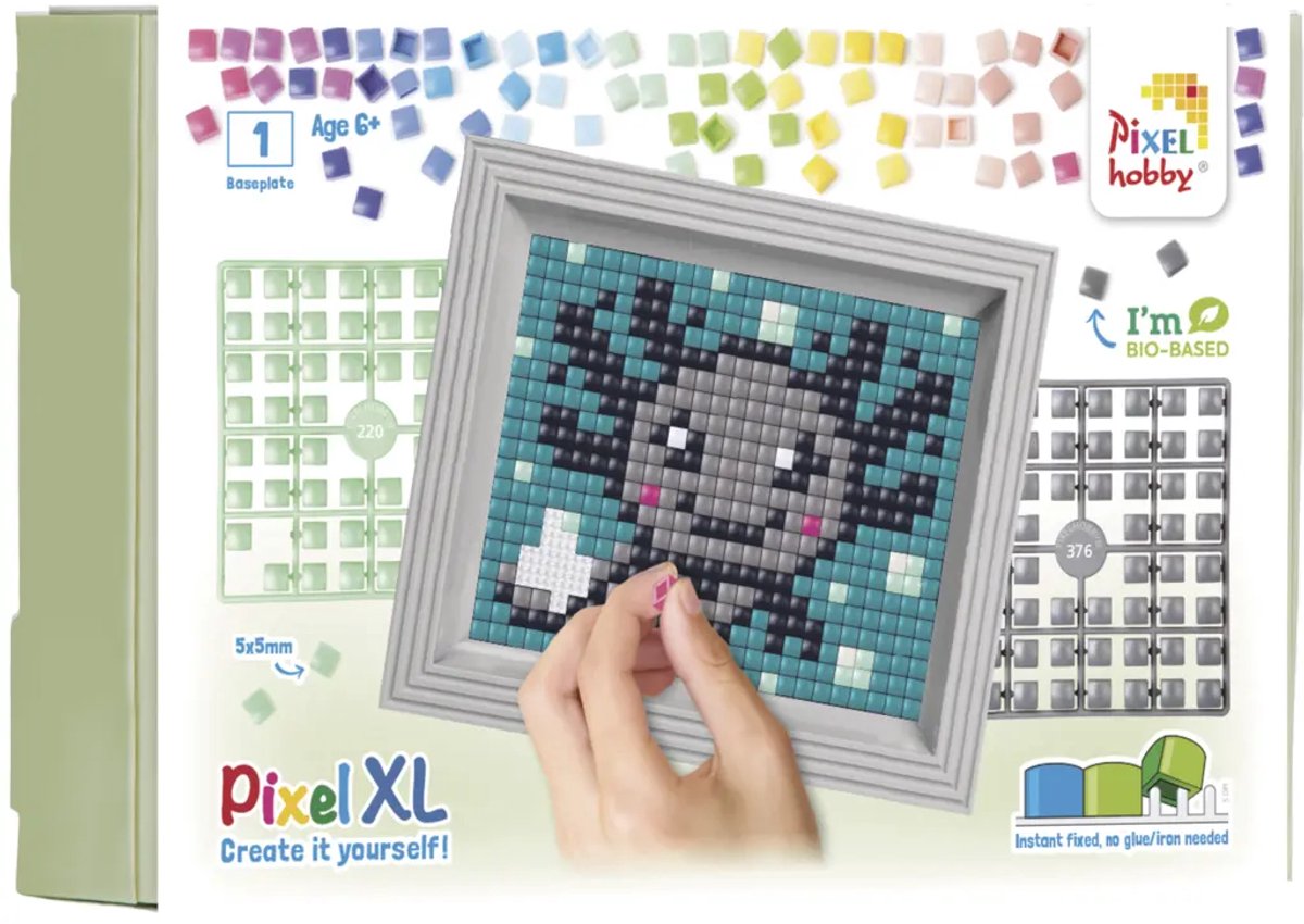 Pixelhobby Geschenkverpakking Axolotl Grijs