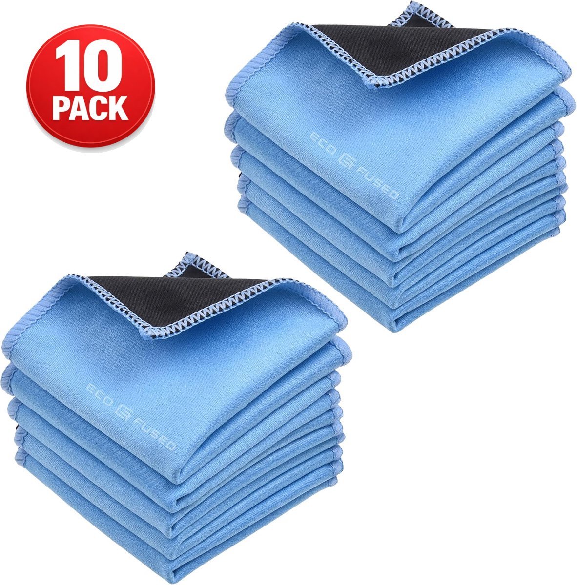 Microvezeldoekjes - 10 pack - 17 x 16cm - Dubbelzijdige reinigingsdoeken - Microvezel- en suède doek voor smartphones, lcd-tv, tablets, laptopschermen, cameralenzen en andere gevoelige oppervlakken