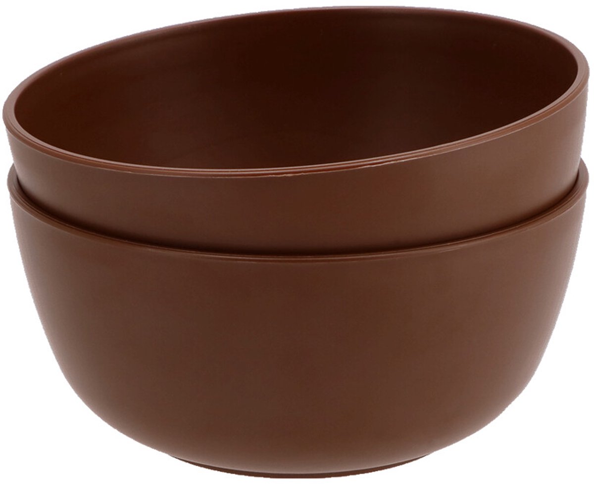 Travellife Nova Kom ø14cm Cacao 2 stuks - Melamine en BPA-vrij - Ideaal voor op de camping