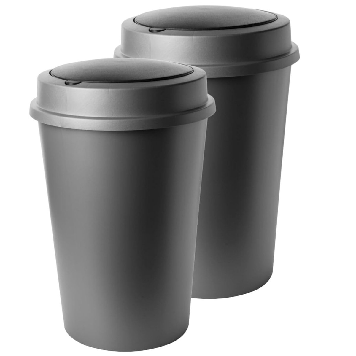 Moderne Vuilnisemmer Set 2 x 50 L - Stijlvolle Afvalemmers met Schommeldeksel voor Keuken, Kantoor en Badkamer