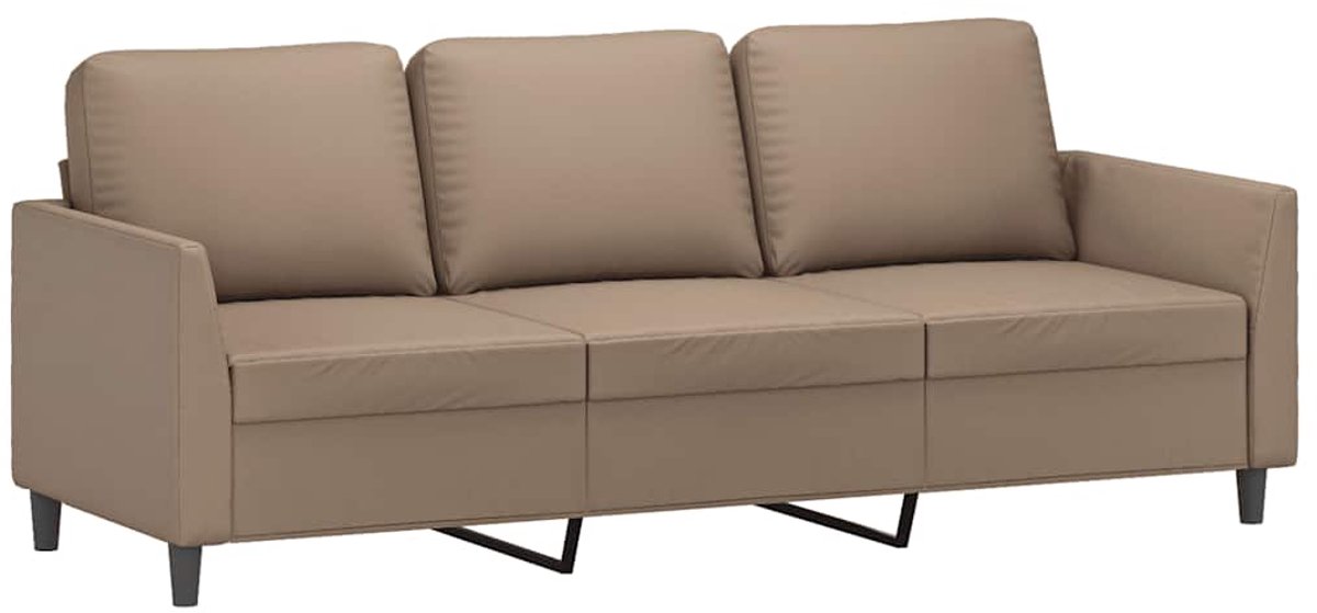 vidaXL Driezitsbank - 180 - cm - kunstleer - cappuccinokleurig