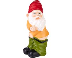 Brutale Tuinkabouter Middelvinger - Grappig Weerbestendig Figuur voor Tuin en Buiten - 24cm