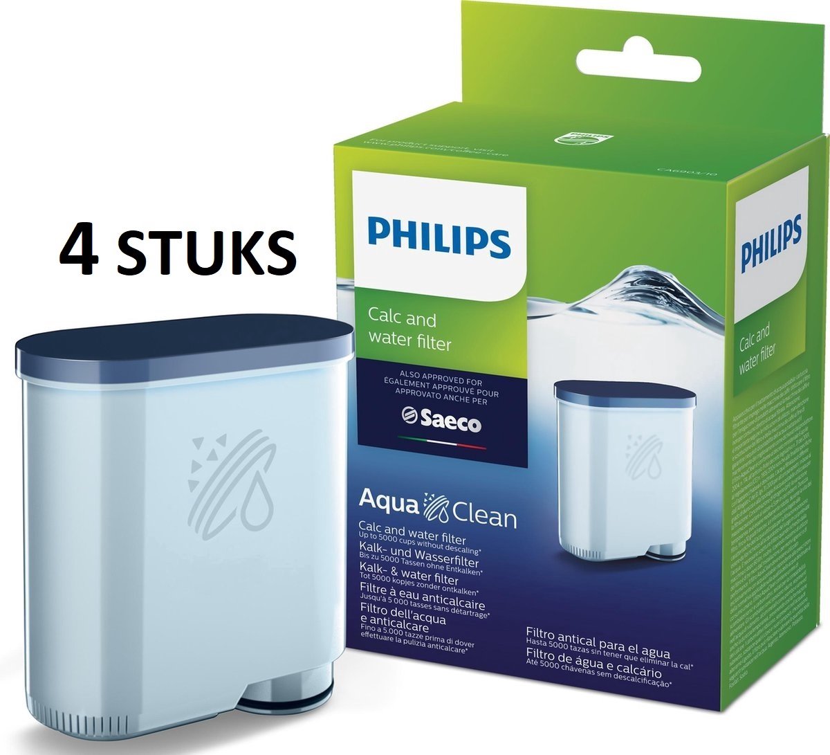 4X Philips/Saeco AquaClean CA6903/10 - Koffiemachinereiniger - Kalk- en waterfilter