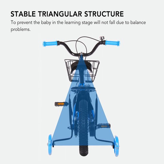 14 inch kinderfiets voor jongens en meisjes, peuterfiets met verstelbare hoogte en afneembaar mandje. — afbeelding 4