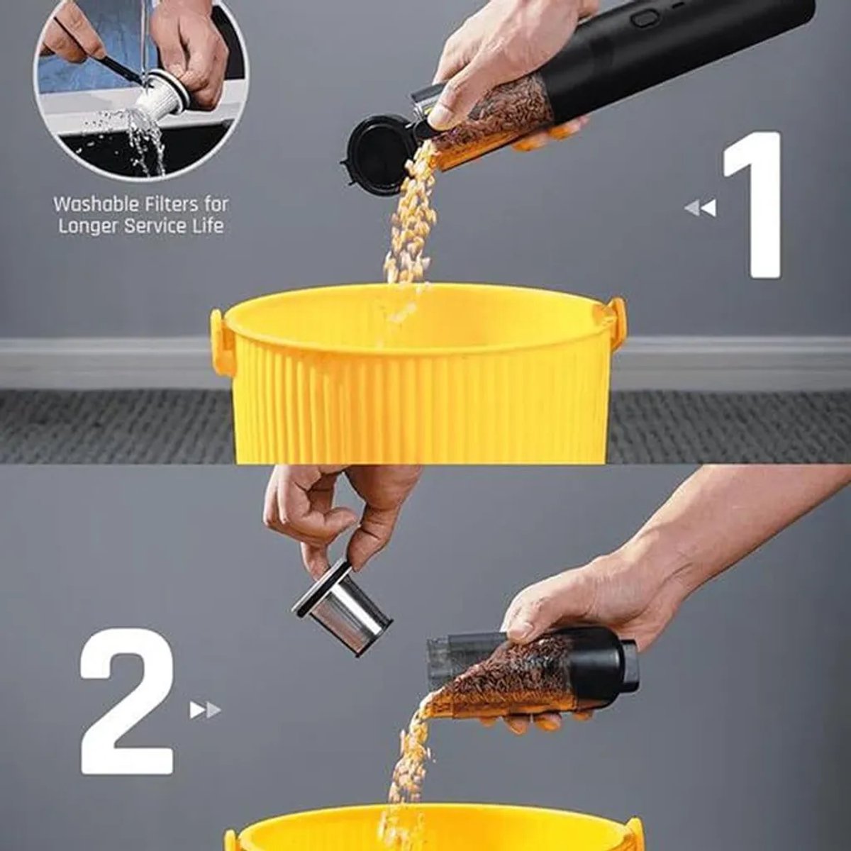 OrangeCartB.V Handstofzuiger Krachtige Zuigkracht Type-C Opladen - afbeelding 2