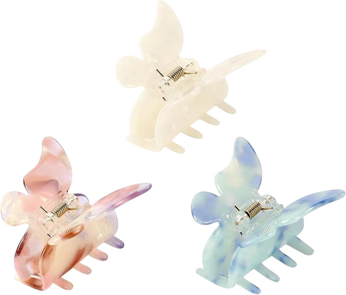 Set van 3 Vlinder Haarspelden - Stevige Acryl Haarklemmen voor Dames en Meisjes