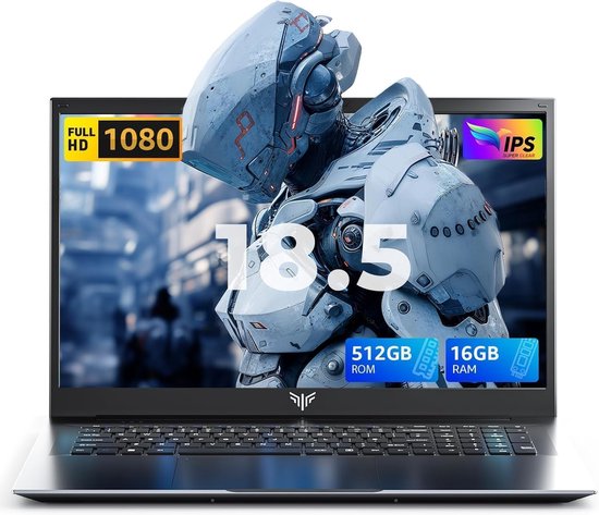 Acemagic AX18 18.5 inch Laptop Computer - Ryzen 4300U Processor(tot 3,7 GHz) - 7000 mAh Battery - 16GB DDR4 RAM 512GB SSD - WiFi 5 - Type C - Grijs - Acemagic - Hoofdafbeelding