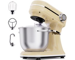 SUNCOK Keukenmixer, krachtige motor van 1500W, met twee roestvrijstalen mengkommen (4,5 l en 5,5 l), multifunctionele deeghaak, geschikt voor bakken en kneden van deeg.