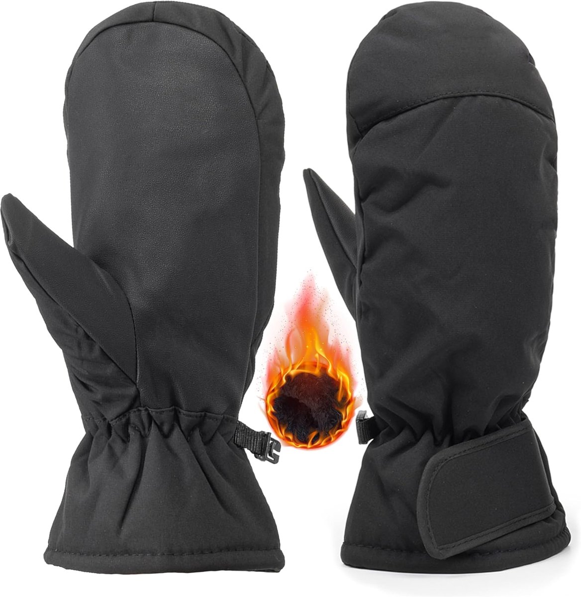 Handschoenen Winter skihandschoenen voor heren en dames Antislip Dik Warm Waterdicht Geschikt om mee te fietsen bij koud weer Maten Zwart