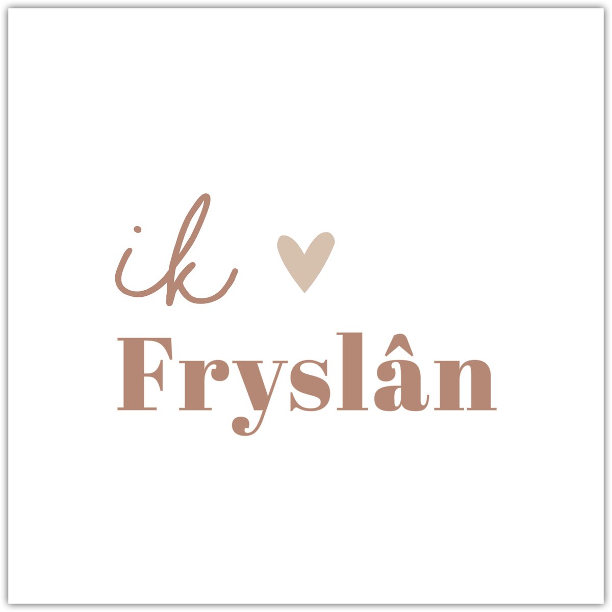 Bordje Ik hâld fan Fryslân - Forex - Tegeltje met spreuken - Friese tekst - Wijsheden - Krúskes