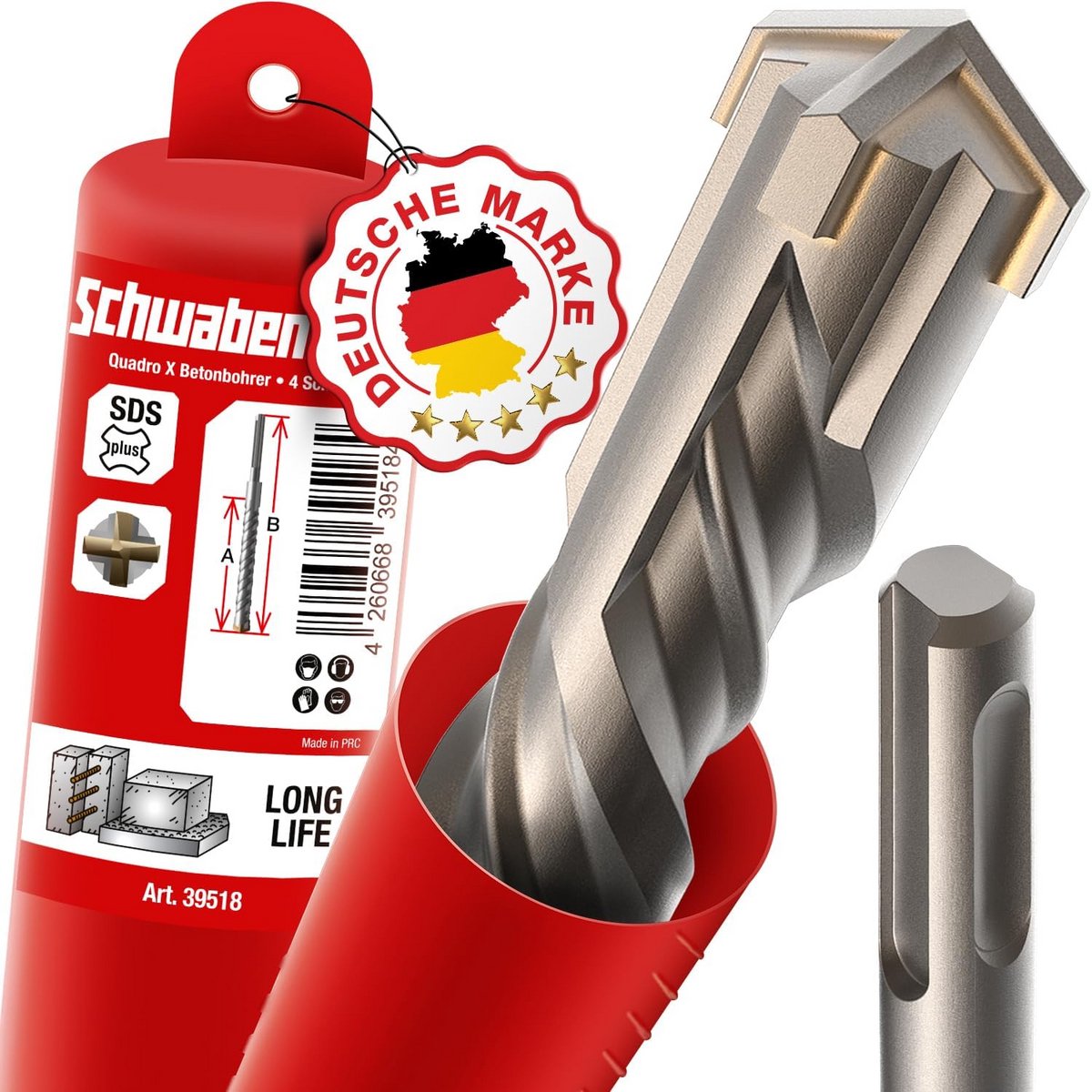 SDS Plus Betonboor 20mm x 540mm - Steenzwachtel voor Snel Boren in Beton en Steen