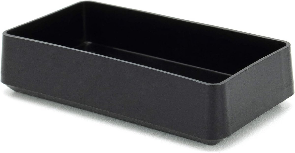 4x Vierkante Glijdoppen voor Stoelpoten Buiten - 30x15mm Buisafdekking Zwart