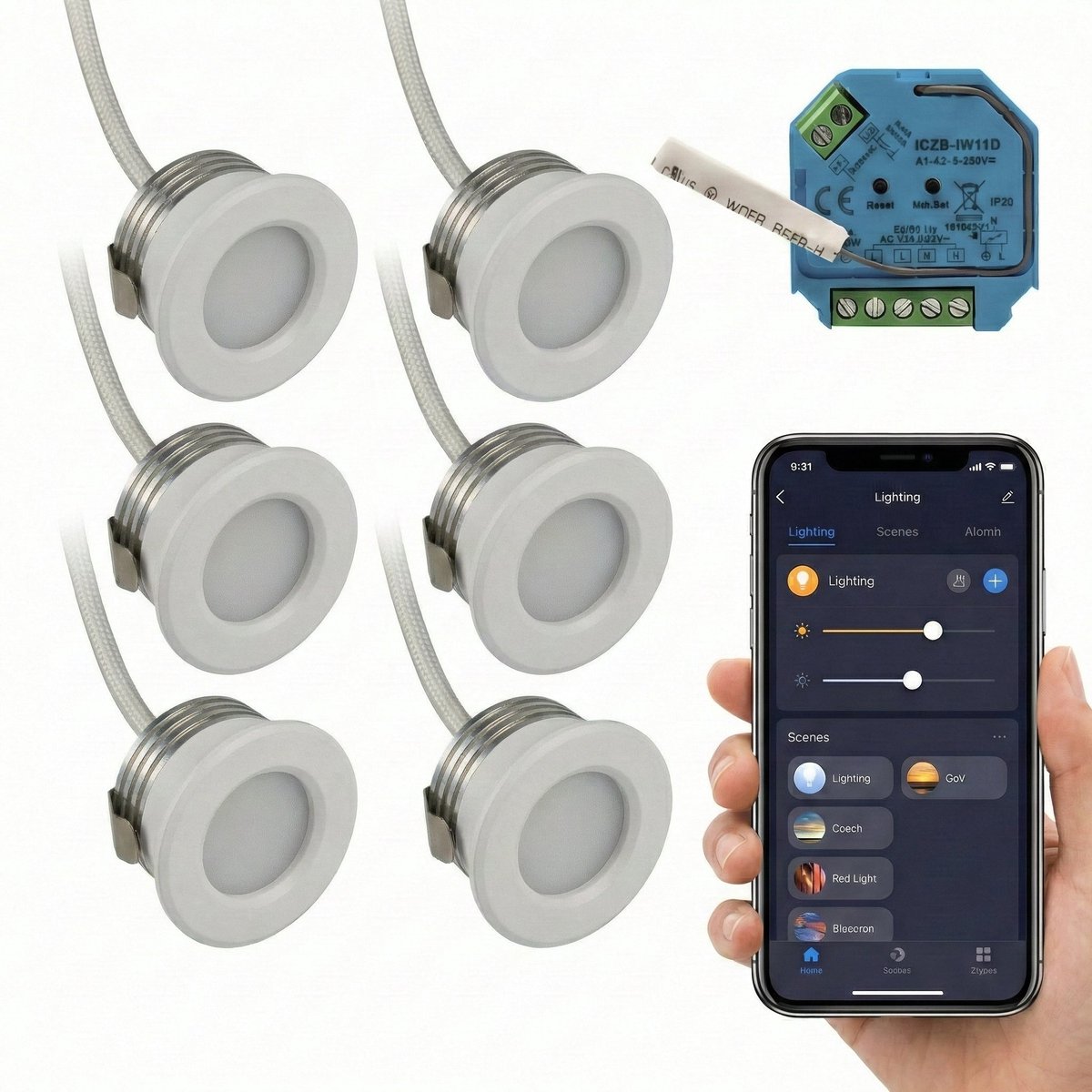 6x | Smart veranda inbouwspots wit | 1.5 Watt | Complete set | Zigbee | HUE Compatible | 2700K - Warm wit (827)