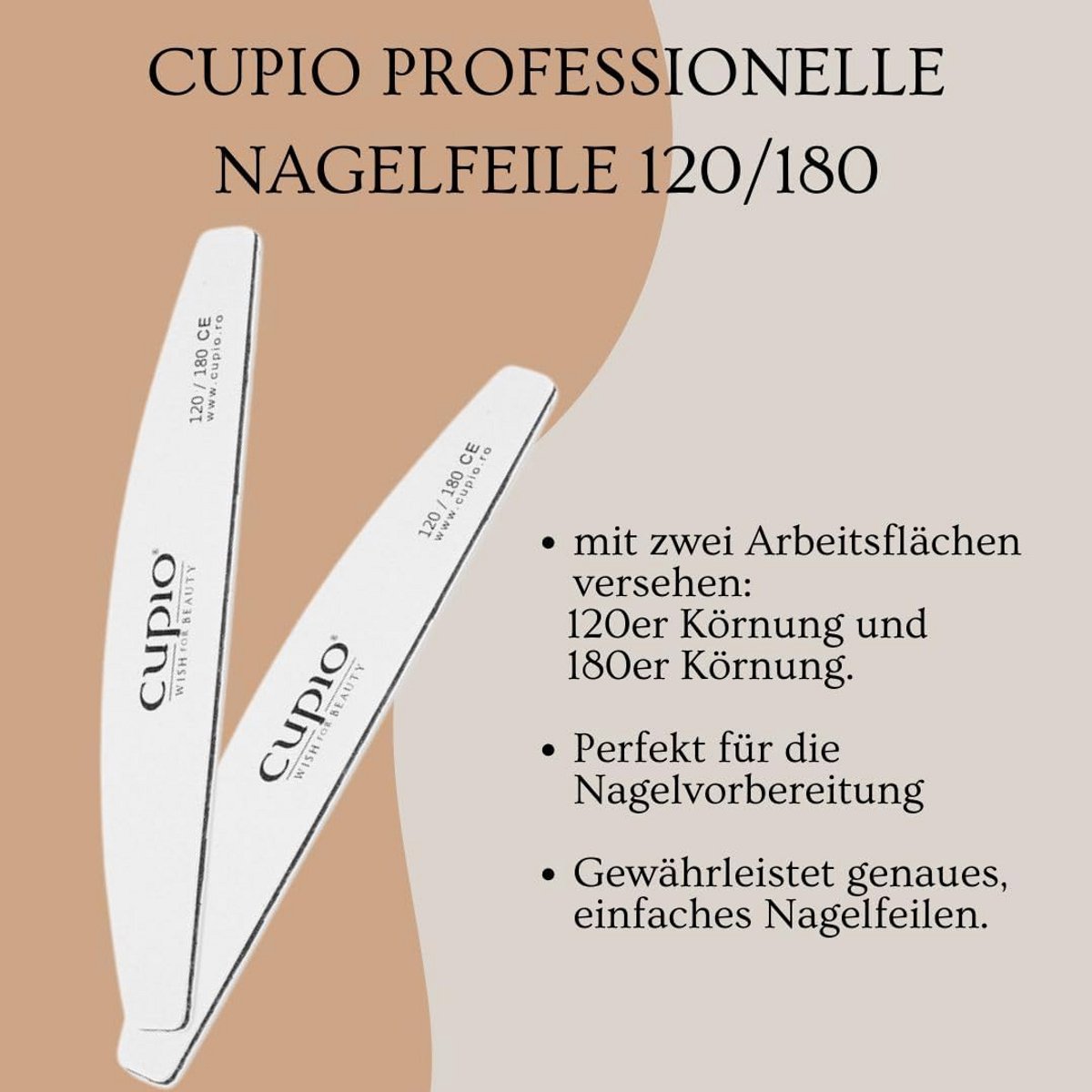 Professionele Nagelvijl Dubbelzijdig 120/180 voor Gel en Acryl