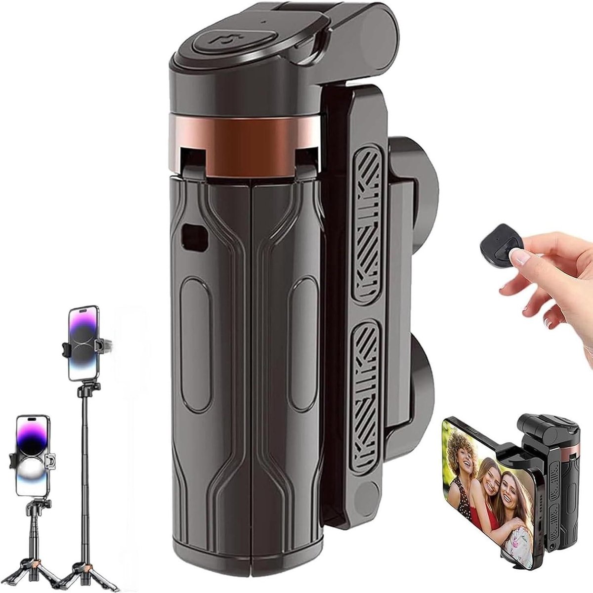 IBETTERTEC - 3-in-1 Bluetooth Selfiestick - Met afstandsbediening - 360° draaibaar - 1-delig - Voor iPhone / Samsung / Android smartphones - Cadeau