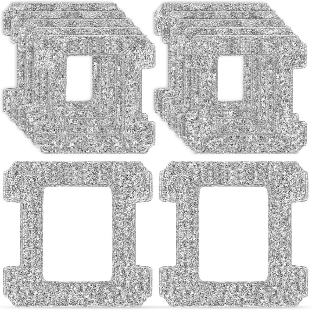 12 Stuks - Microvezeldoeken - Geschikt voor Ecovacs Winbot W1/W2/W1 Pro/W2 Omni - Cleaning Pads - Microvezel doekenset vervanging - Microveze - Wasbaar - Vervangdoeken - Voor het schoonmaken van ramen - Grijs