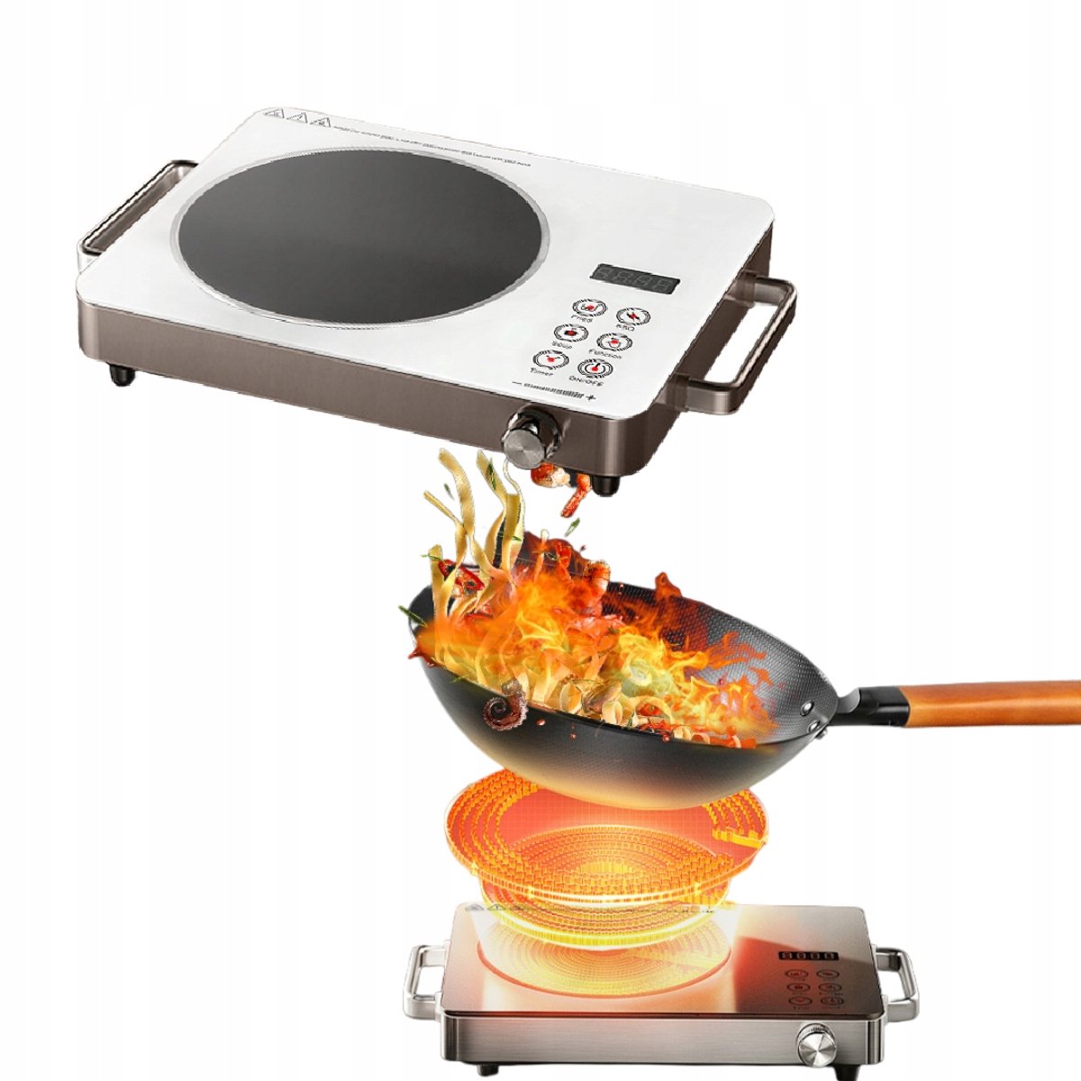 Inductiekookplaat 1 Zone - 2200W Draagbaar met Touchbediening - Krachtig & Energiezuinig voor Keuken/Kamperen