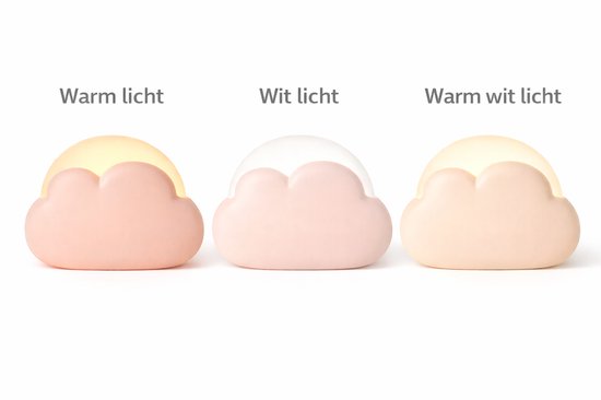 Nachtlamp - Wolk - Roze - Oplaadbaar - 3 Standen van Klearly — afbeelding 4