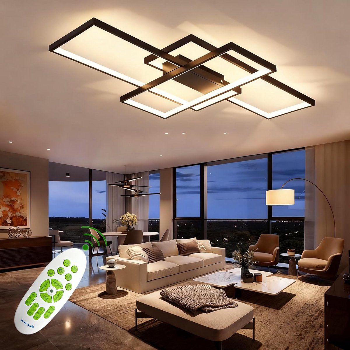Dimbare LED Plafondlamp met Afstandsbediening 3000K-6500K voor Woonkamer en Slaapkamer
