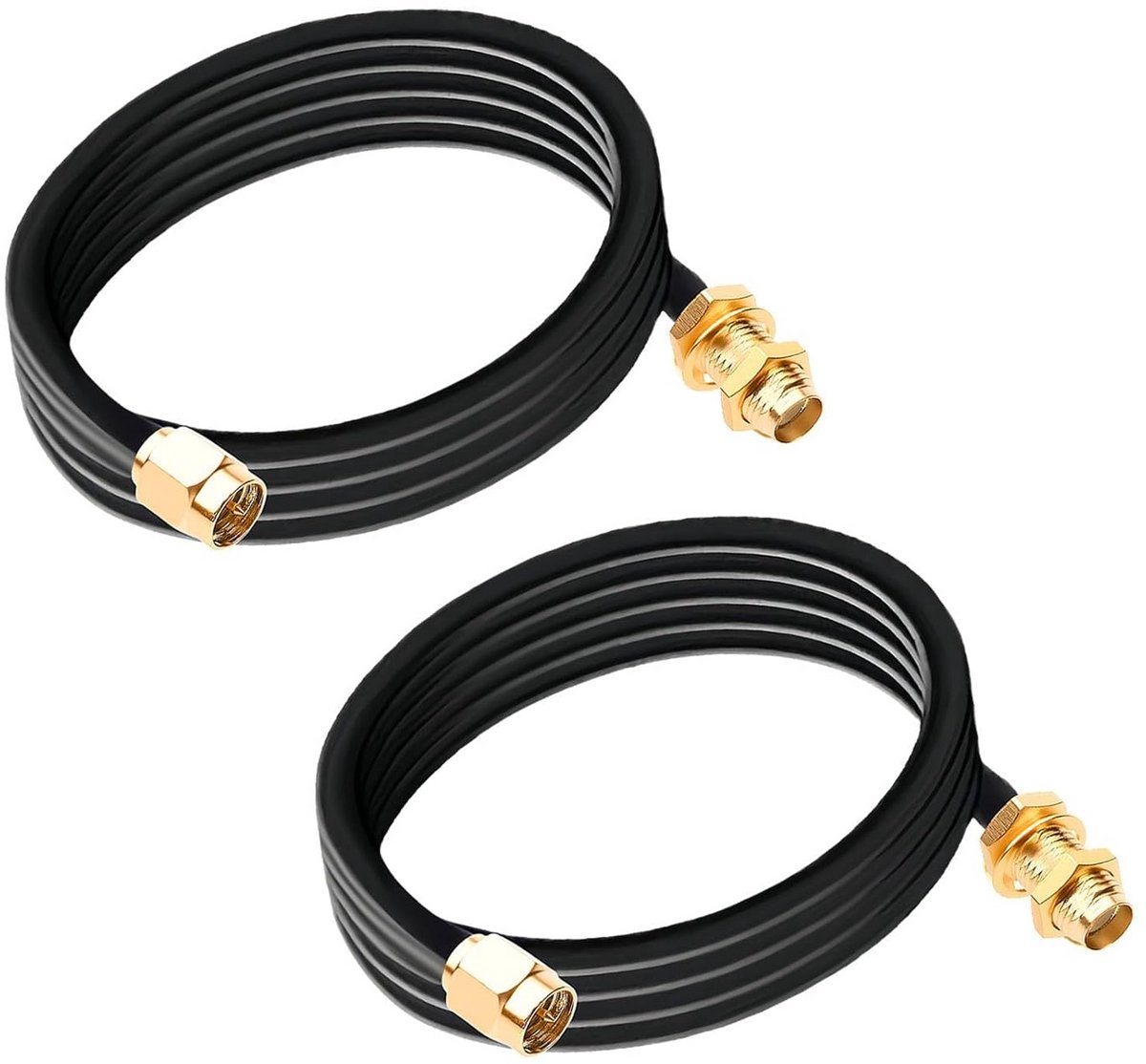 2 Stuks 3 Meter SMA Verlengkabels RG174 voor 5G, GPS en Radio Antennes