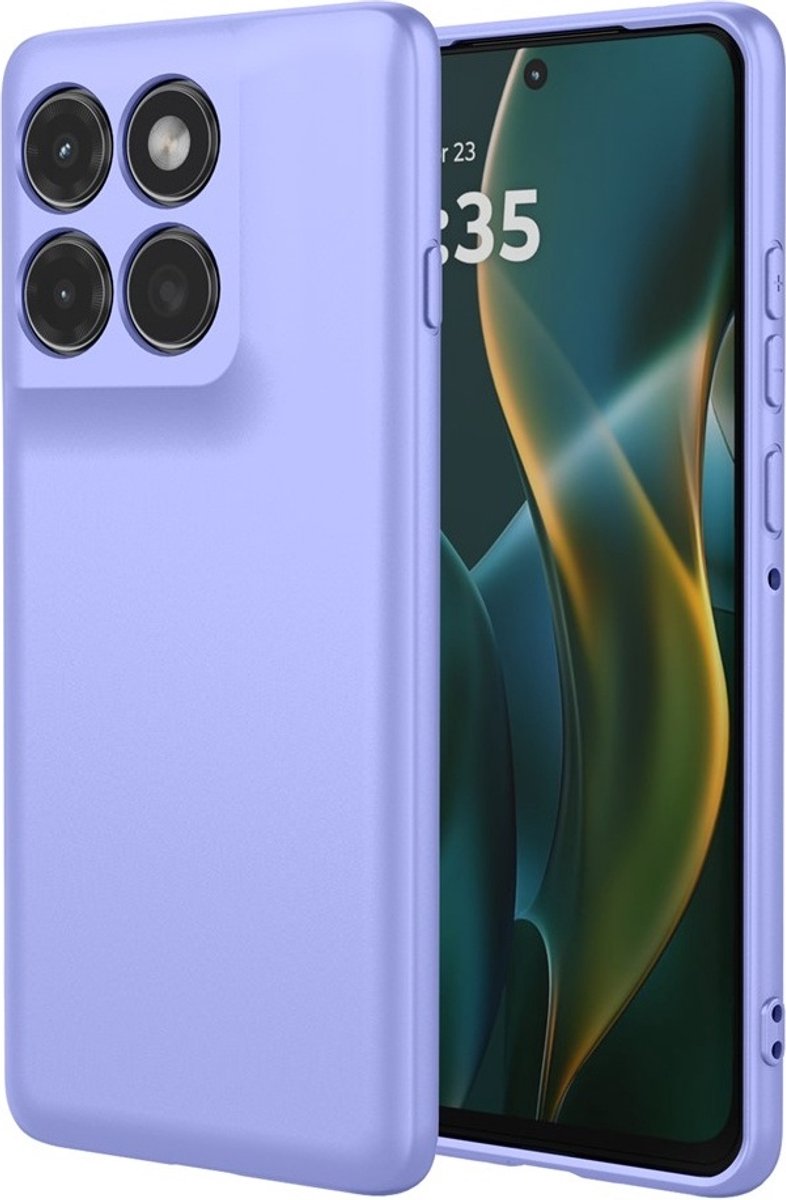 Hoesje geschikt voor Motorola Edge 60 Pro - Phonesta Soft Silk Silicone Back Cover - Paars