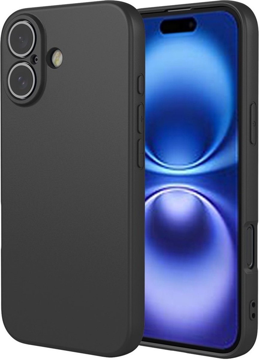 Hoesje geschikt voor Apple iPhone 17 - Phonesta Soft Silk Silicone Back Cover - Zwart