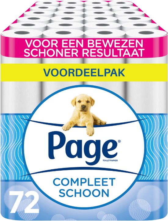 Page®/Scottex toiletpapier - Compleet Schoon wc papier - 72 rollen - met een vleugje katoen - Voordeelverpakking
