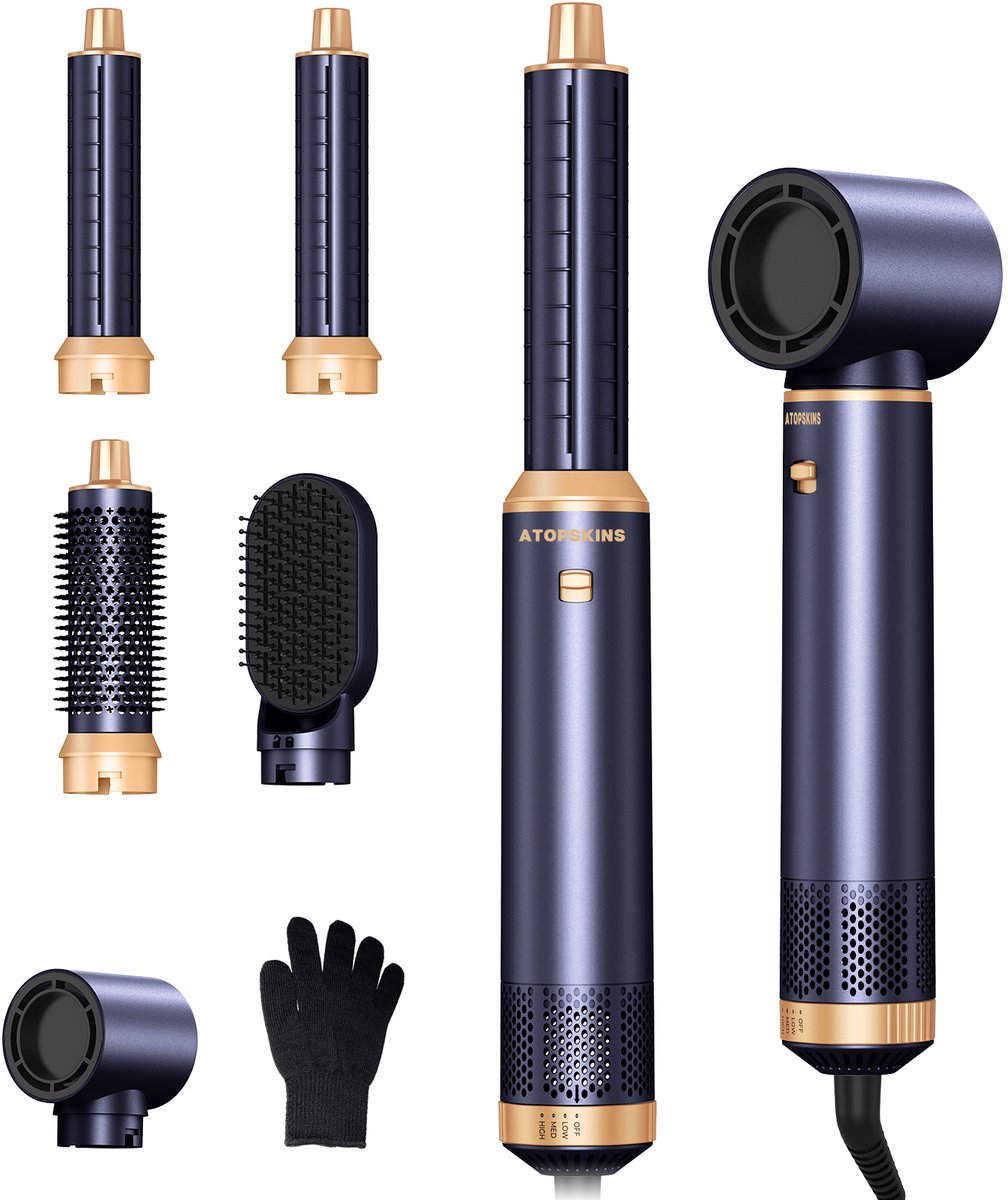 UKLISS Multistyler 5-in-1 Krultang, Föhnborstel, Ionisch Keramisch – Voor Dames met Lang Haar