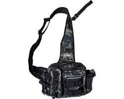 Spinning Vistas – Sling Tackle Bag – Schoudertas voor Street Fishing – Camouflage – 13 vakken | Cap-VIS