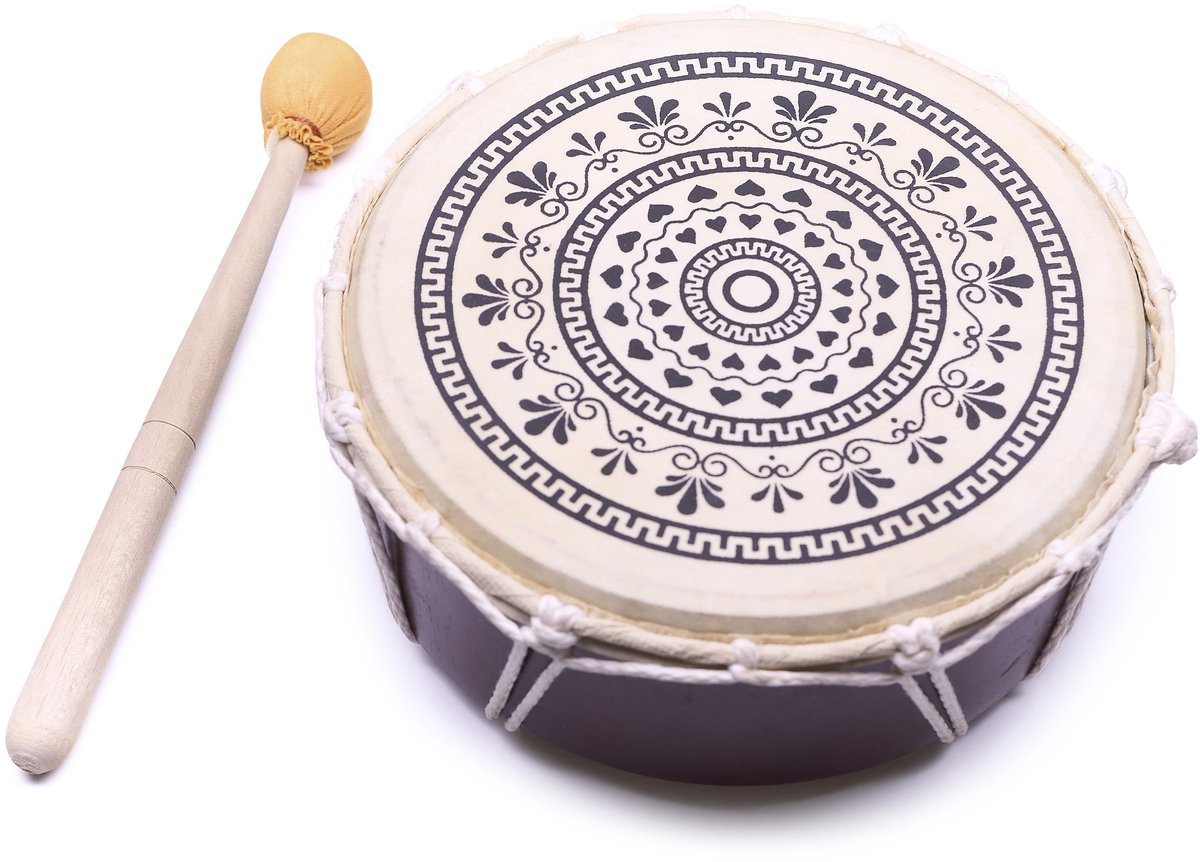 Handtrommel 20cm – Ancient Spirits Motief, Compact en Symbolisch