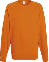 Pull Fruit of the Loom Sweat Raglan Col Rond Orange taille L.