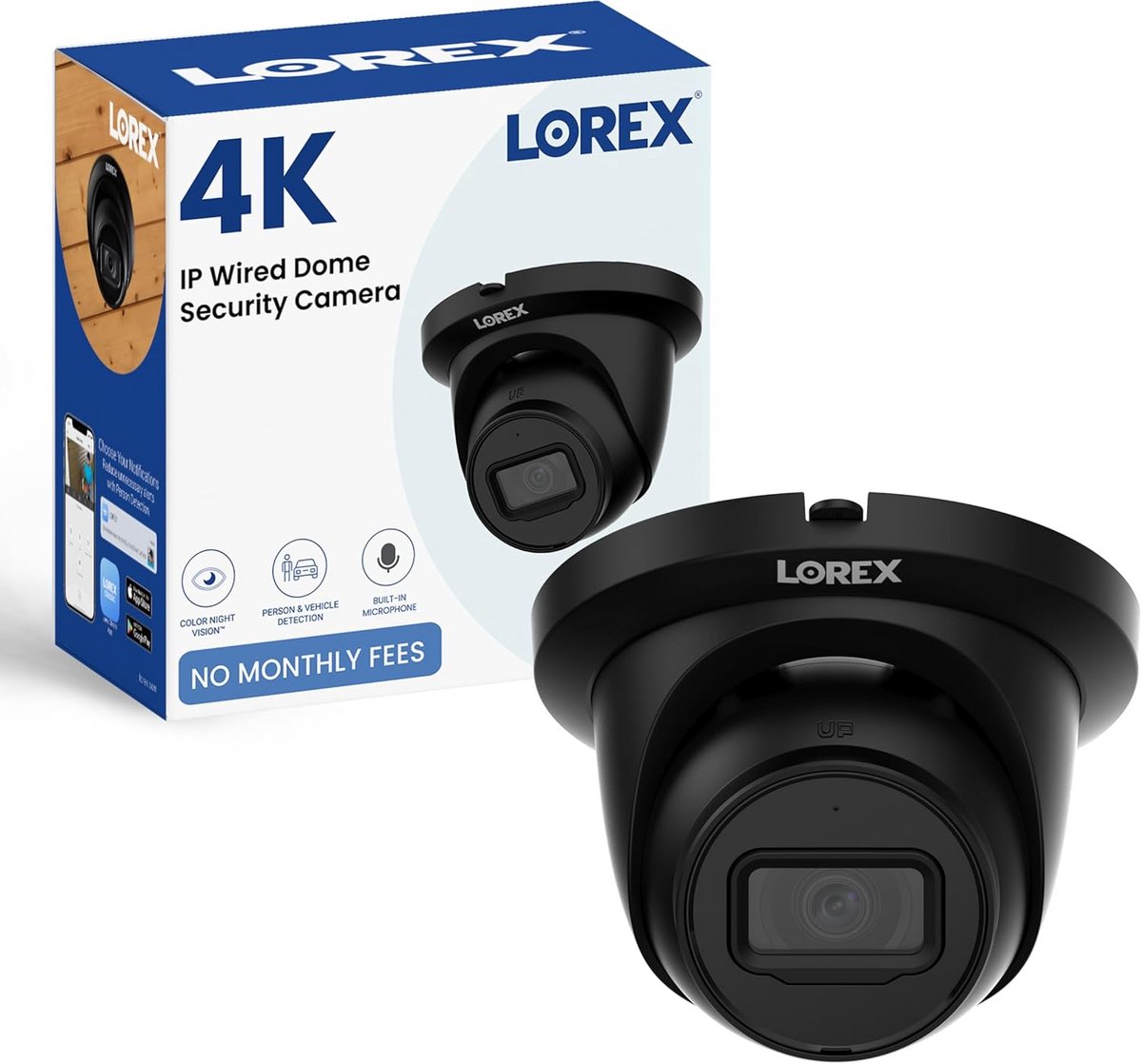 4K Dome IP Beveiligingscamera (8MP) - Binnen/Buiten, PoE, Kleuren Nachtzicht & Audio