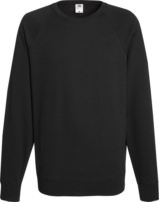 Fruit of the Loom Sweater Raglan Sweat Ronde Hals Zwart maat S