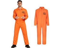 Joya Party® Boevenpak Volwassenen | Oranje overall | Gevangenis kostuum | Carnavalskleding Heren | Carnaval kostuum | Verkleedkleren Mannen | Heren en Dames | Maat M