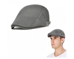 FlatCap - Stijlvolle Petten voor Heren - Herenmode – Verstelbaar - Pet Platte - Pet Visserspet - Vintage Flat Caps – bescherming – Grijs - LOUZIR