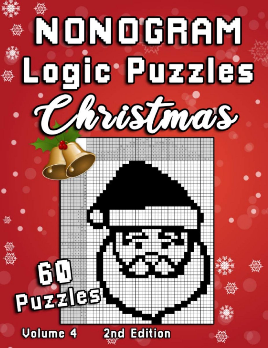 Kerst Nonogram Puzzelboek: 60 Uitdagende Japanse Logica Puzzels (Hanjie/Picross) voor Feestdagen